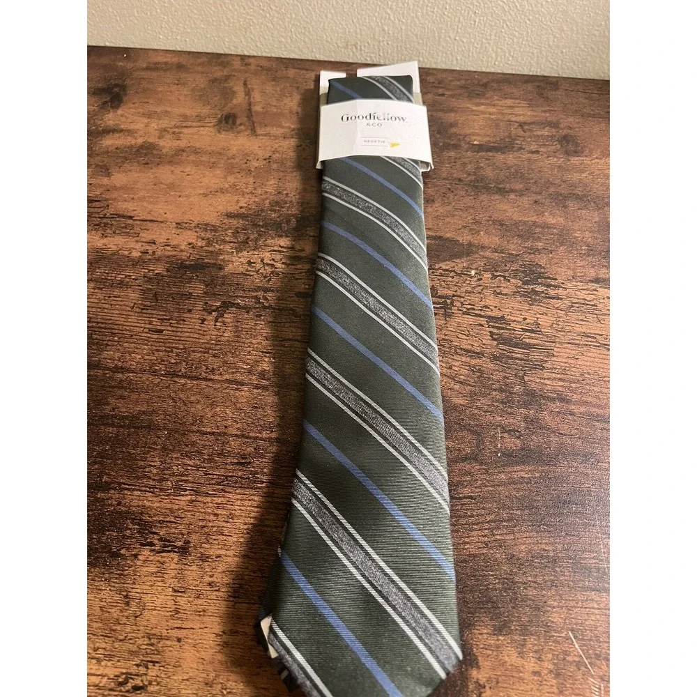 Men's Goodfellow &‎ Co Green/gray/blue Striped Necktie